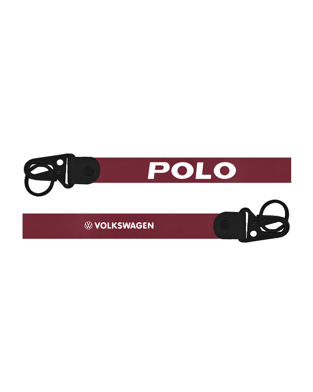 Maroon lanyard with 'POLO' and Volkswagen logos on a white background