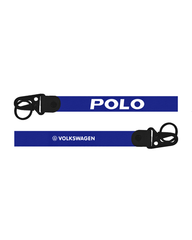 Blue lanyard with 'POLO' and Volkswagen branding on a white background