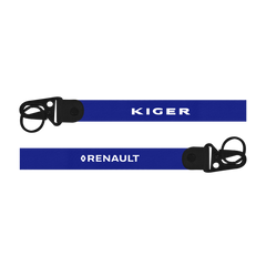 Two blue lanyards with 'Kiger' and 'Renault' branding on a white background