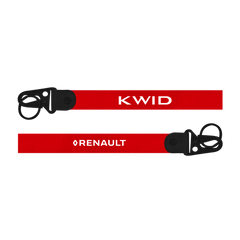 Red lanyard with 'Kwid' and 'Renault' text on a white background