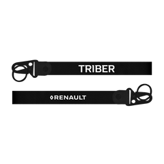 Two black lanyards with 'TRIBER' and 'Renault' branding on a white background