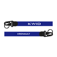 Two blue lanyards with 'Kwid' and 'Renault' branding on a white background