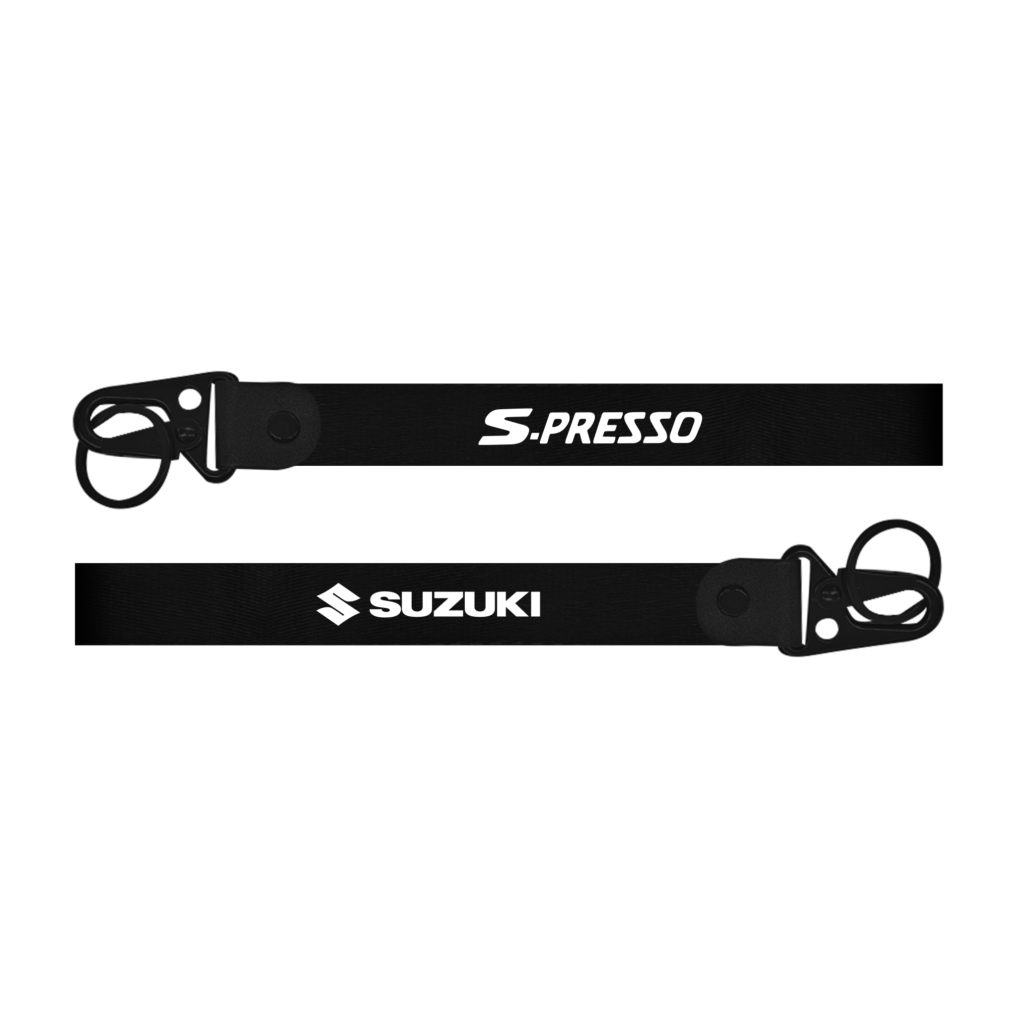 Car keychain for Suzuki S-Presso custom fabric lanyard strap with heavy-duty metal hook