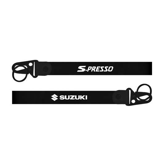 Car keychain for Suzuki S-Presso custom fabric lanyard strap with heavy-duty metal hook