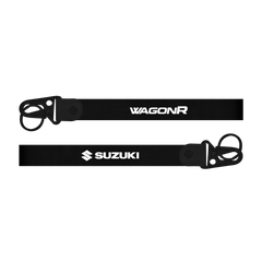 Car keychain for Suzuki WagonR custom fabric lanyard strap with heavy-duty metal hook