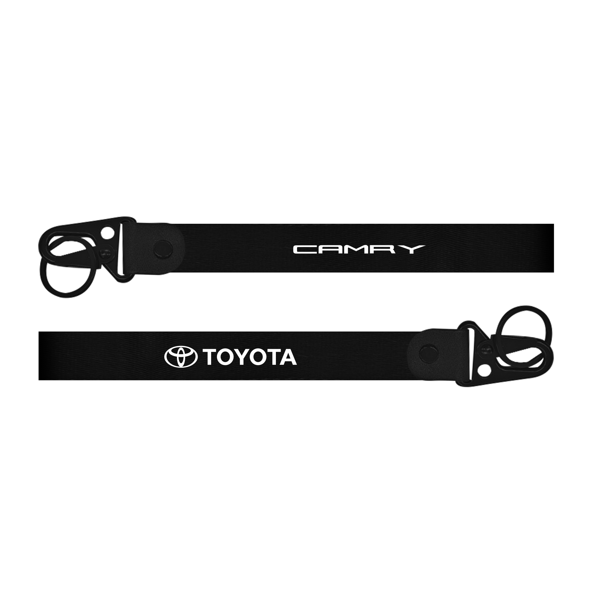 Black lanyard with 'Camry' and 'Toyota' branding on a white background