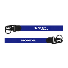 Blue lanyard with 'Dio' and 'Honda' branding on a white background