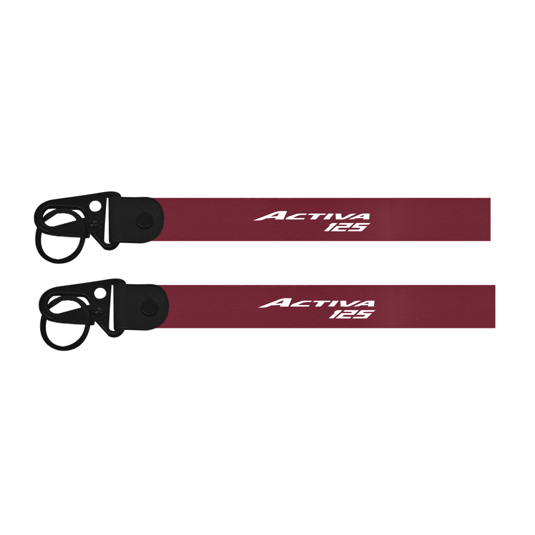 Two maroon straps with 'Activa 125' text on a white background