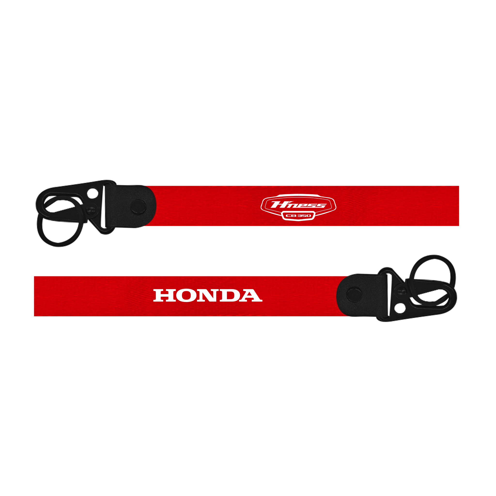 Red lanyard with 'Honda' and 'Husqvarna' branding on a white background