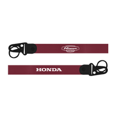 Maroon lanyard with 'Husqvarna' and 'Honda' branding on a white background
