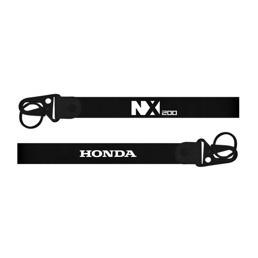Black lanyard with 'NX200' and 'Honda' branding on a white background