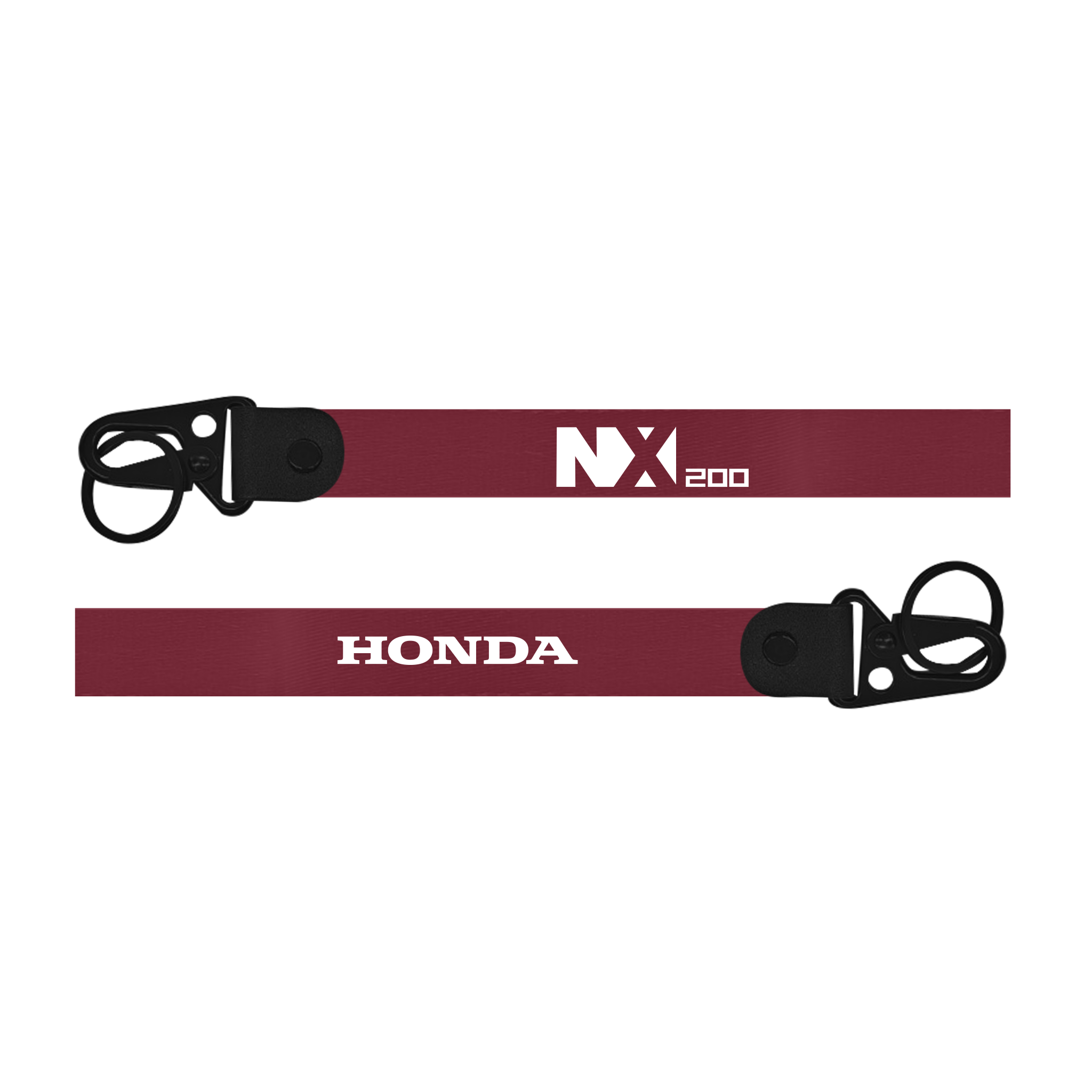 Red lanyard with 'NX200' and 'Honda' branding on a white background