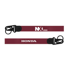Red lanyard with 'NX200' and 'Honda' branding on a white background