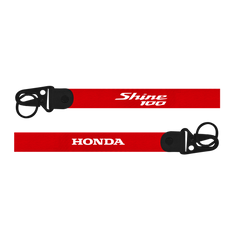 Red lanyard with 'Shine 100' and 'Honda' branding on a white background