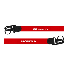 Two red lanyards with 'Unicorn' and 'Honda' branding on a white background
