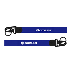 Two blue lanyards with 'Access' and 'Suzuki' logos on a white background