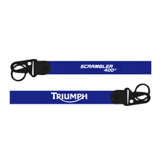 Two blue lanyards with 'Triumph' and 'Scrambler 400x' branding on a white background.