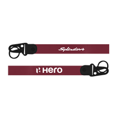 Two maroon lanyards with 'Splendor+' and 'Hero' branding on a white background