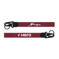 Two maroon lanyards with 'Xpulsion' and 'Hero' branding on a white background
