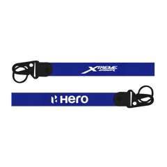 Two blue lanyards with 'Xtreme' and 'Hero' branding on a white background