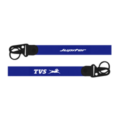 Two blue lanyards with 'Jupiter' and 'TVS' branding on a white background