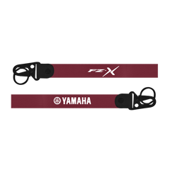 Maroon lanyard with 'Yamaha' and 'FZ-X' logos on a white background