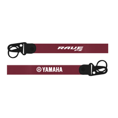 Two red lanyards with 'RAVE FZ' and 'Yamaha' branding on a white background