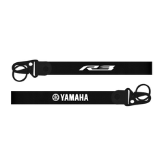 Black lanyard with 'Yamaha' logo on a white background
