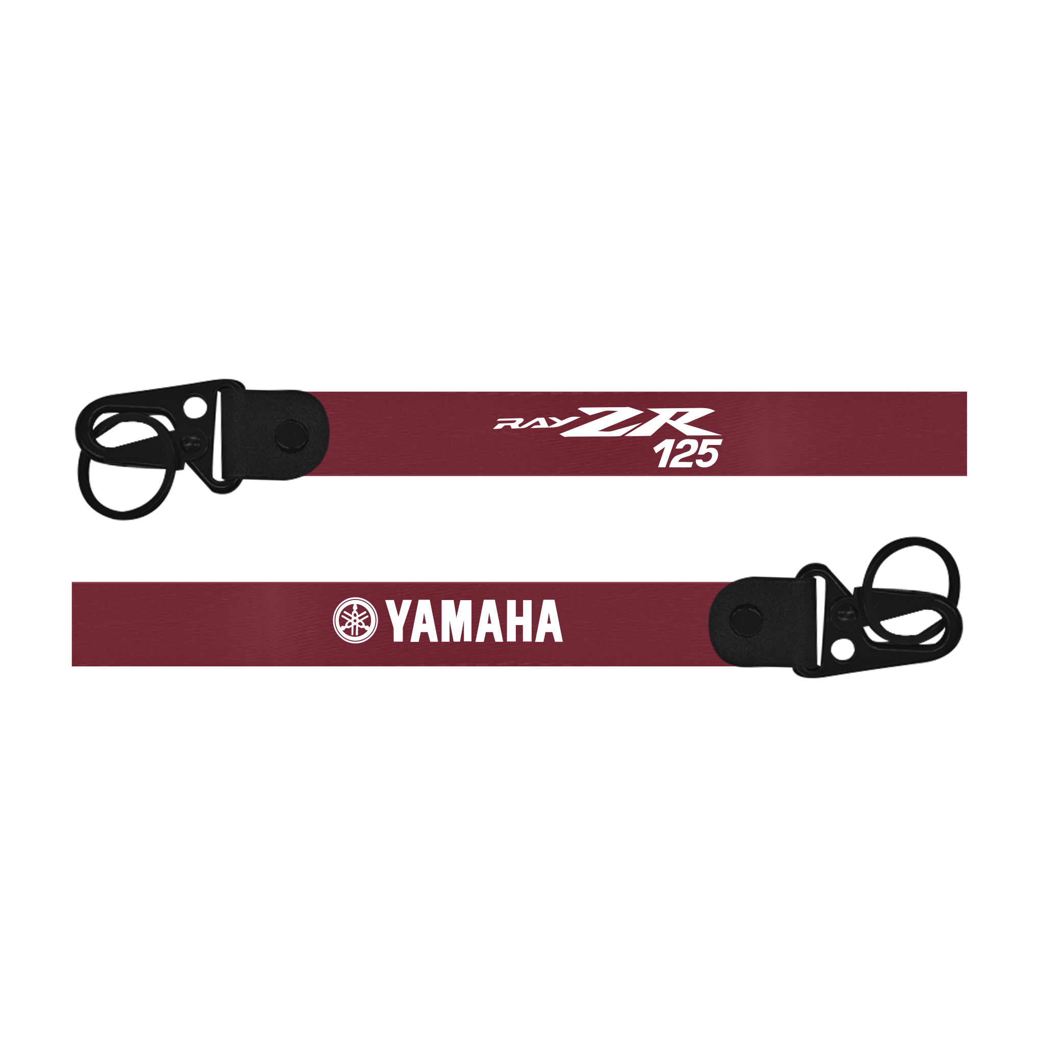 Maroon lanyard with 'Yamaha' and 'RayZR 125' branding on a white background