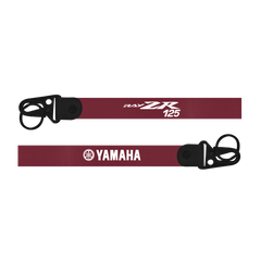 Maroon lanyard with 'Yamaha' and 'RayZR 125' branding on a white background