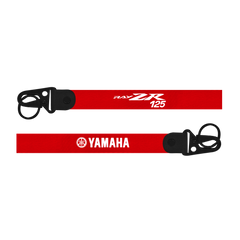 Red lanyard with 'Yamaha' and 'RayZR 125' branding on a white background