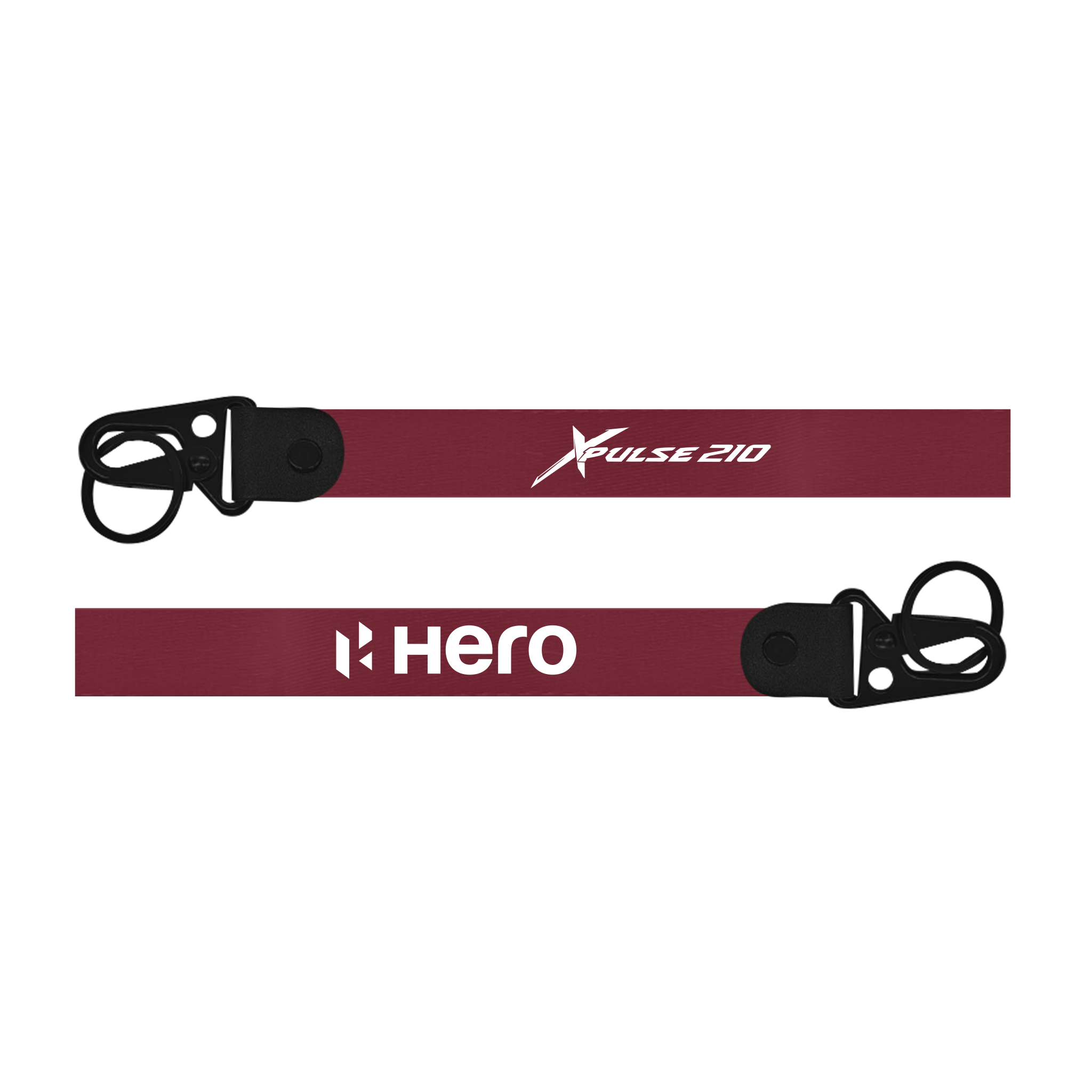 Two maroon lanyards with 'Xulse 210' and 'Hero' branding on a white background