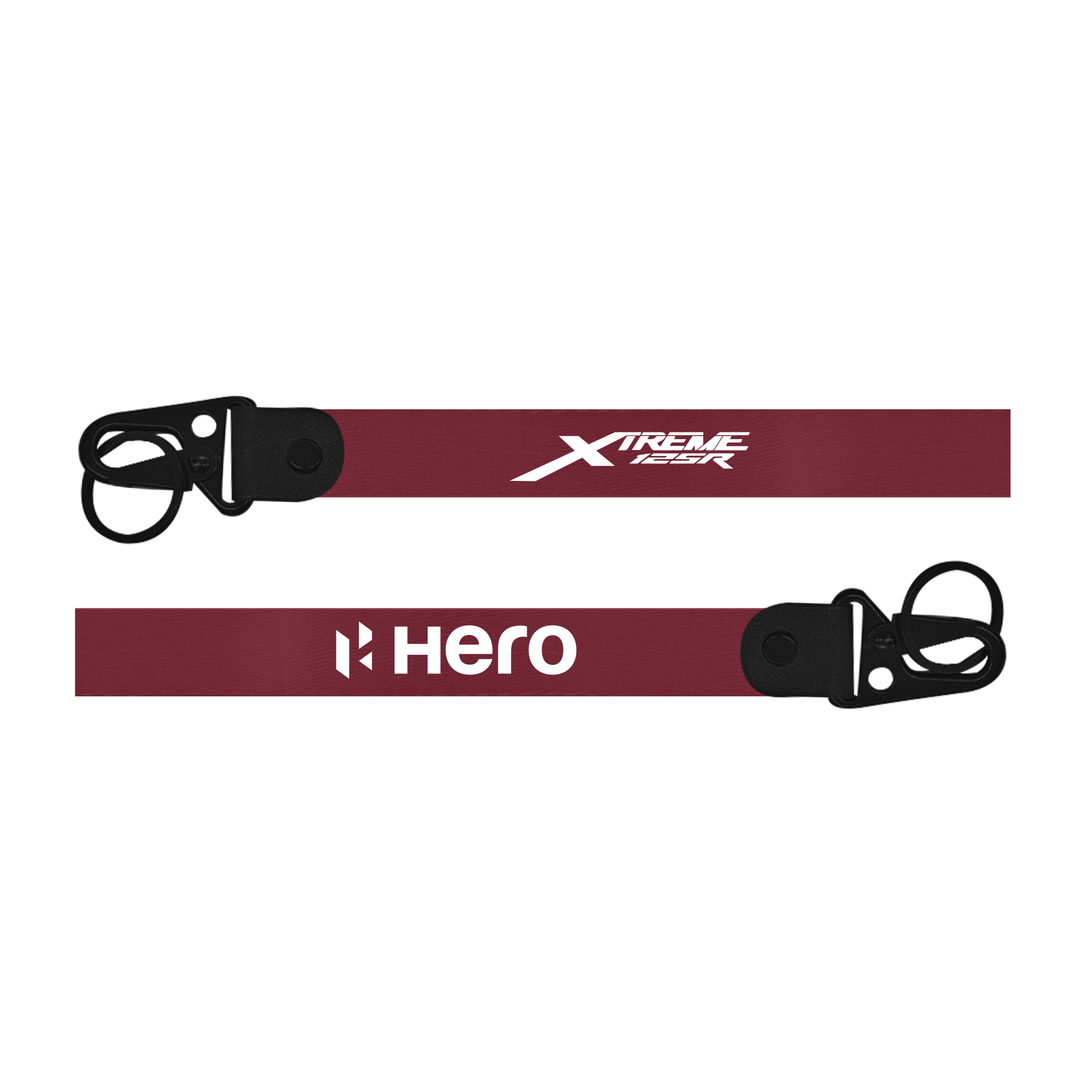 Maroon lanyard with 'Hero' and 'Xtreme 125R' branding on a white background
