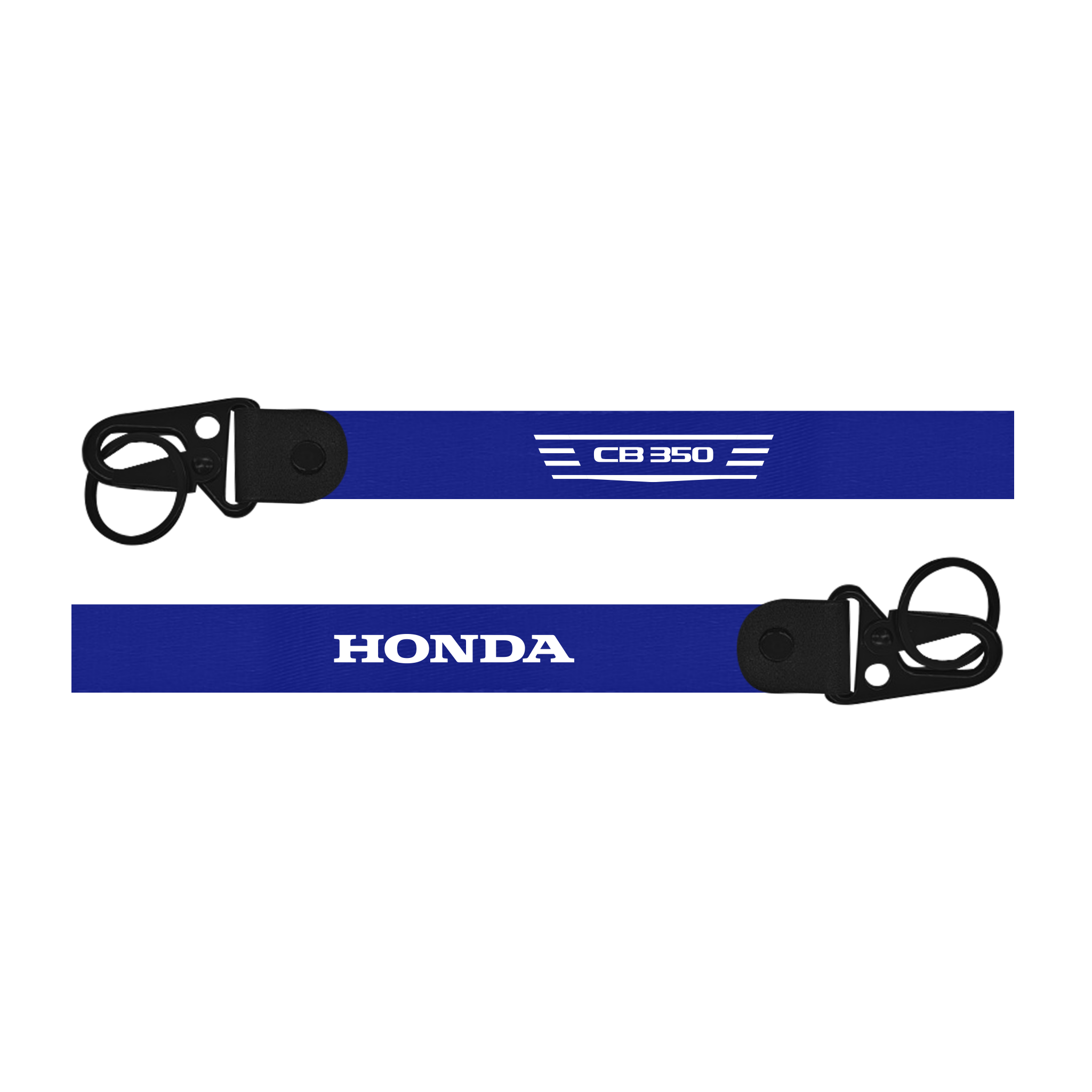 Two blue lanyards with 'CB 350' and 'Honda' branding on a white background.