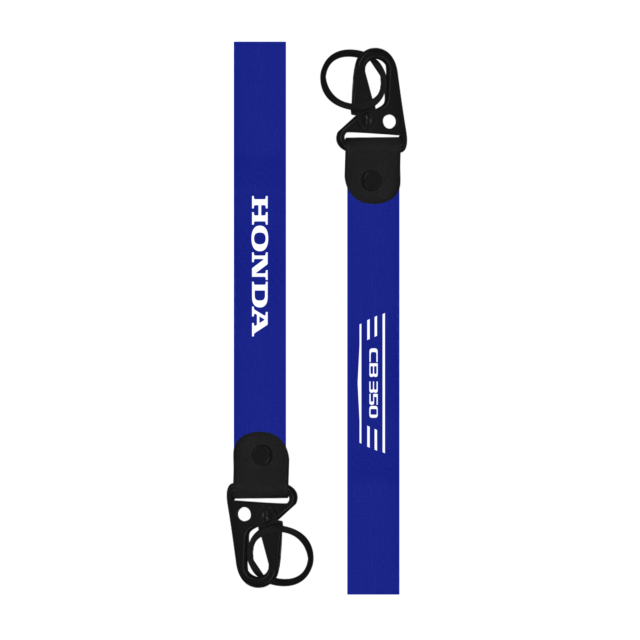 Blue lanyard with Honda logo on a white background
