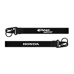 Two black lanyards with 'Dio 125' and 'Honda' branding on a white background