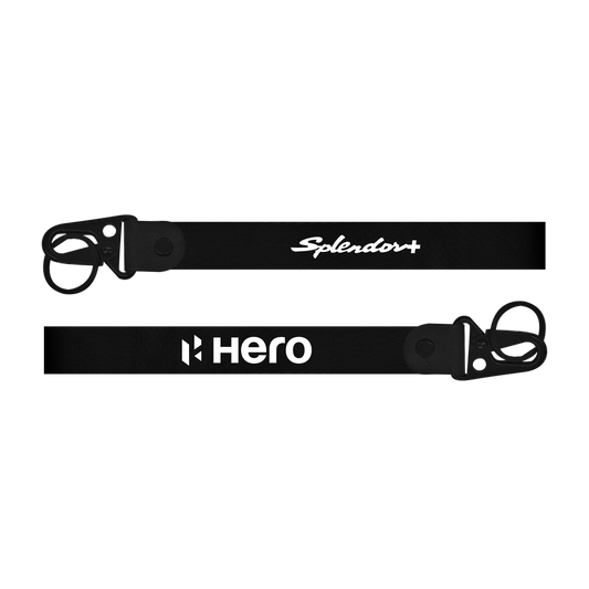 Hero Splendor Plus custom bike keychain with printed name and phone number