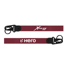 Two red lanyards with black hooks and 'Hero' and 'Xpulse' branding on a white background.