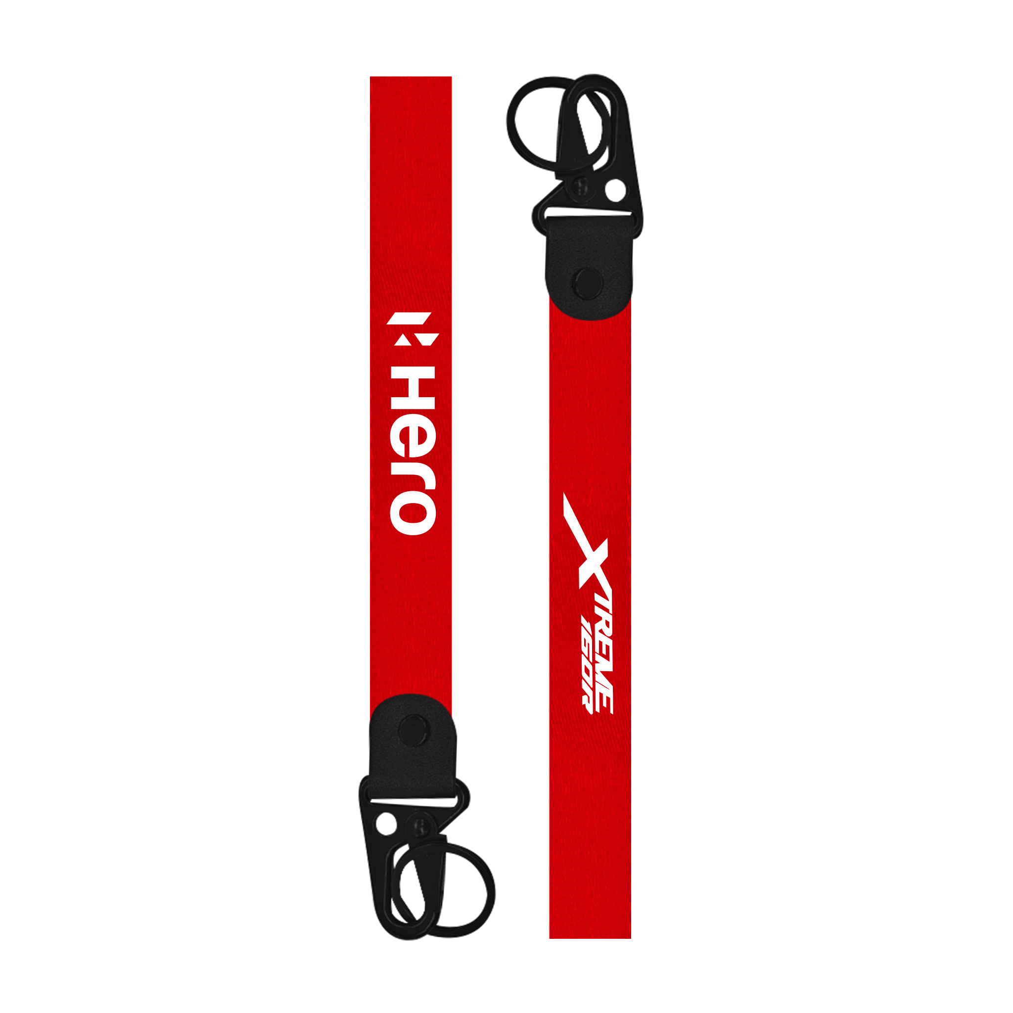 Red lanyard with 'Hero' and 'Xtreme' branding on a white background