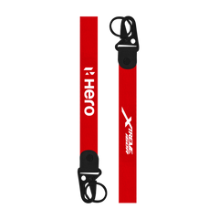 Red lanyard with 'Hero' and 'Xtreme' branding on a white background