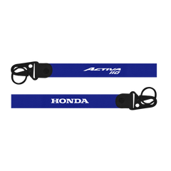 Honda Activa 110 custom fabric scooter keychain lanyard strap blue lanyards with 'Activa 110' and 'Honda' branding on a white background.