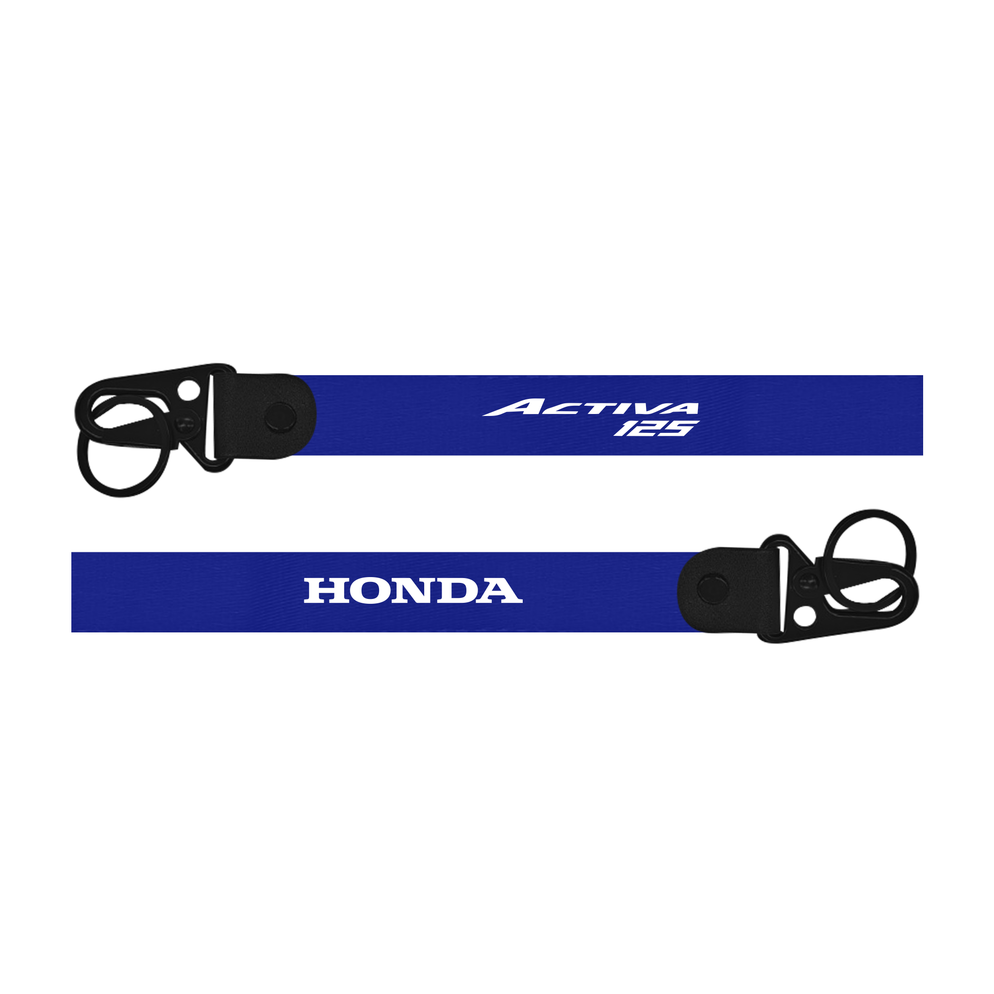 Two blue lanyards Honda Activa 125 custom fabric scooter keychain lanyard with 'Honda' and 'Activa 125' branding on a white background.