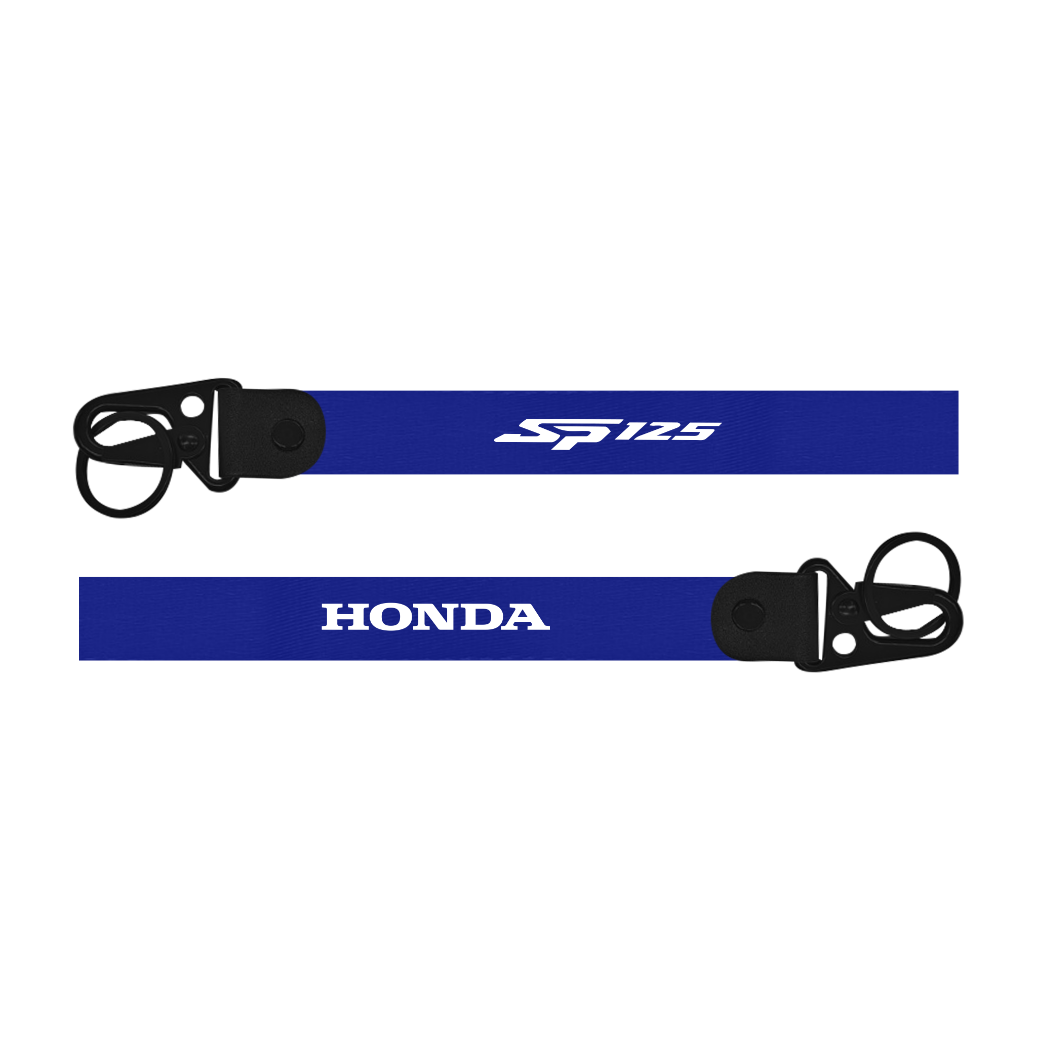 Honda SP 125 custom fabric bike keychain lanyard strap blue lanyards with 'SP125' and 'Honda' branding on a white background