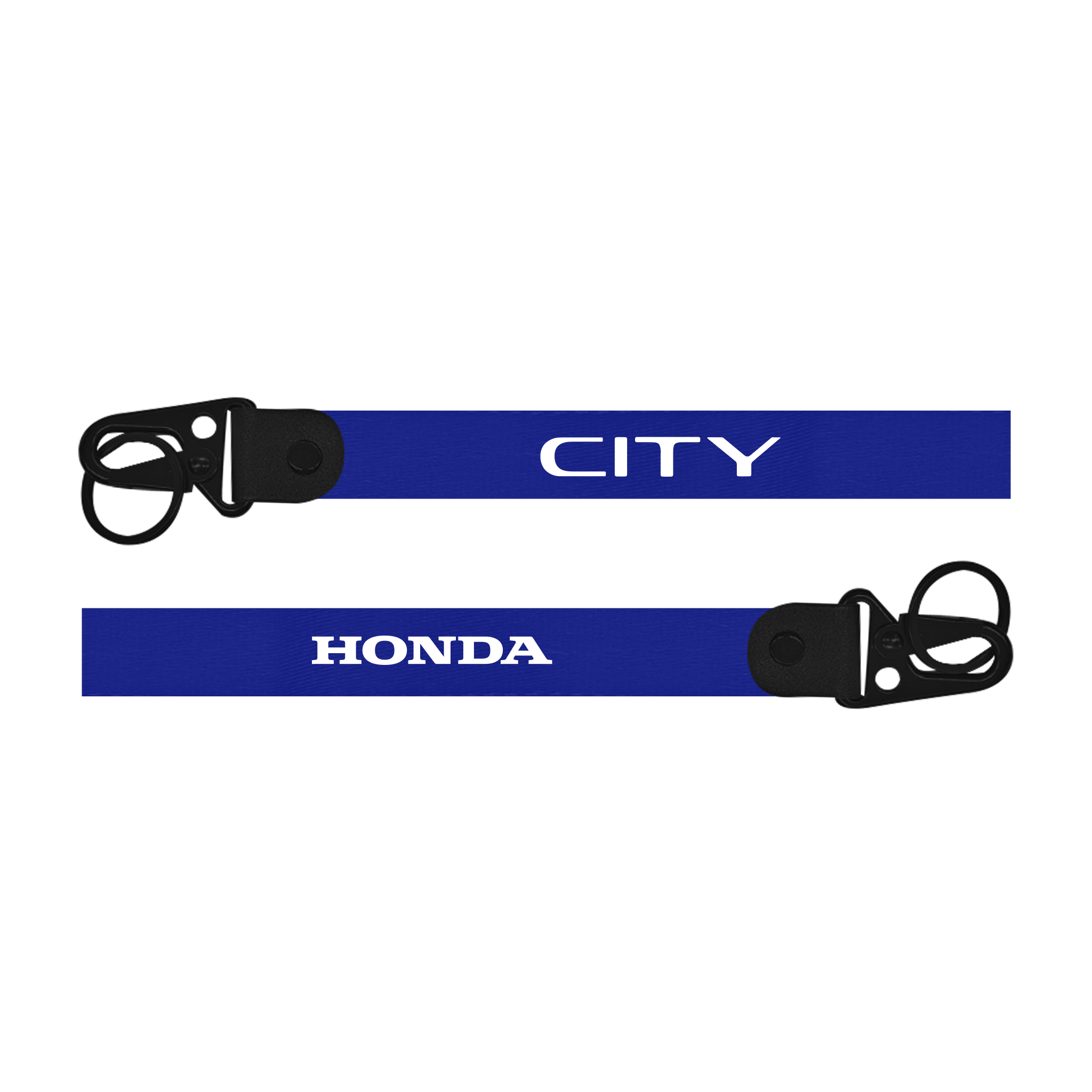 Blue lanyard with 'CITY' and 'Honda' text on a white background