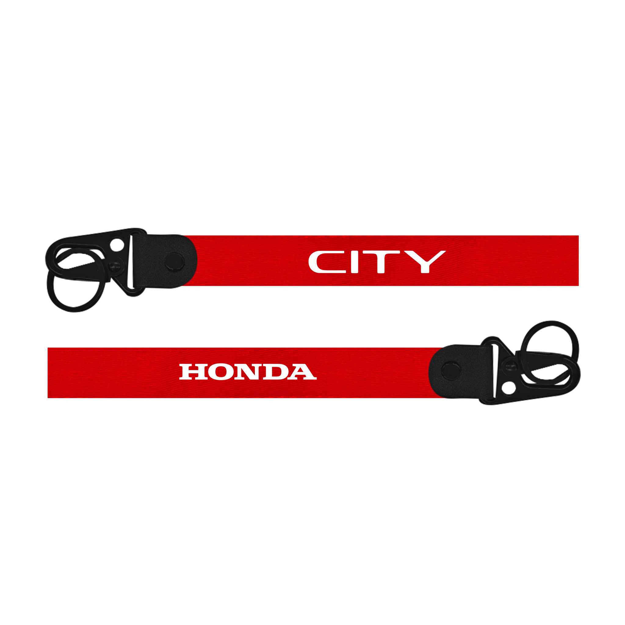 Red lanyard with 'CITY' and 'Honda' text on a white background