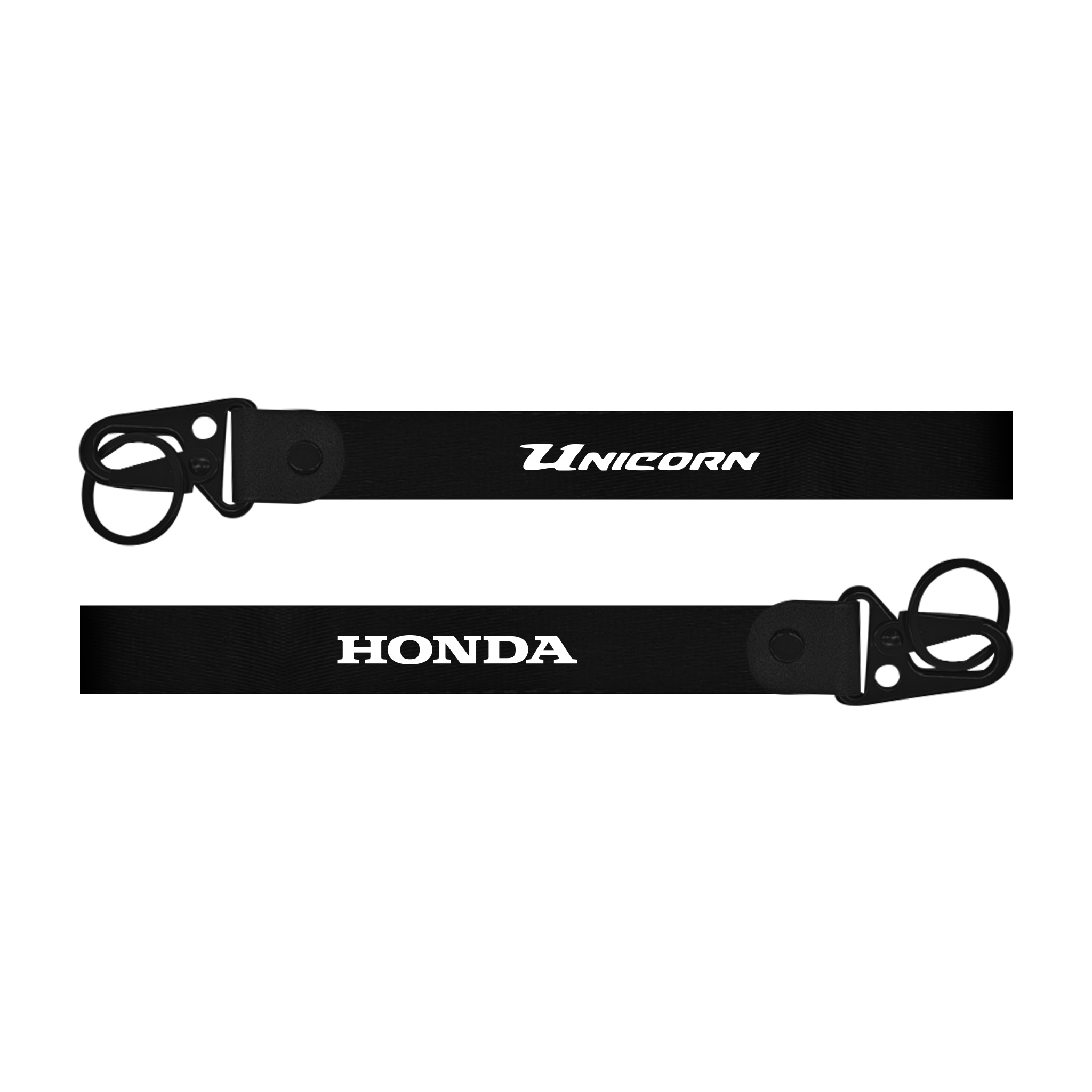 Honda Unicorn custom fabric bike keychain lanyard strap with printed name and phone number
