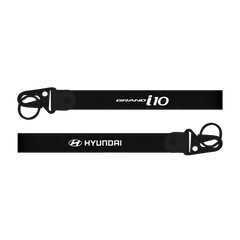 Black lanyard with 'Hyundai Grand i10' branding on a white background