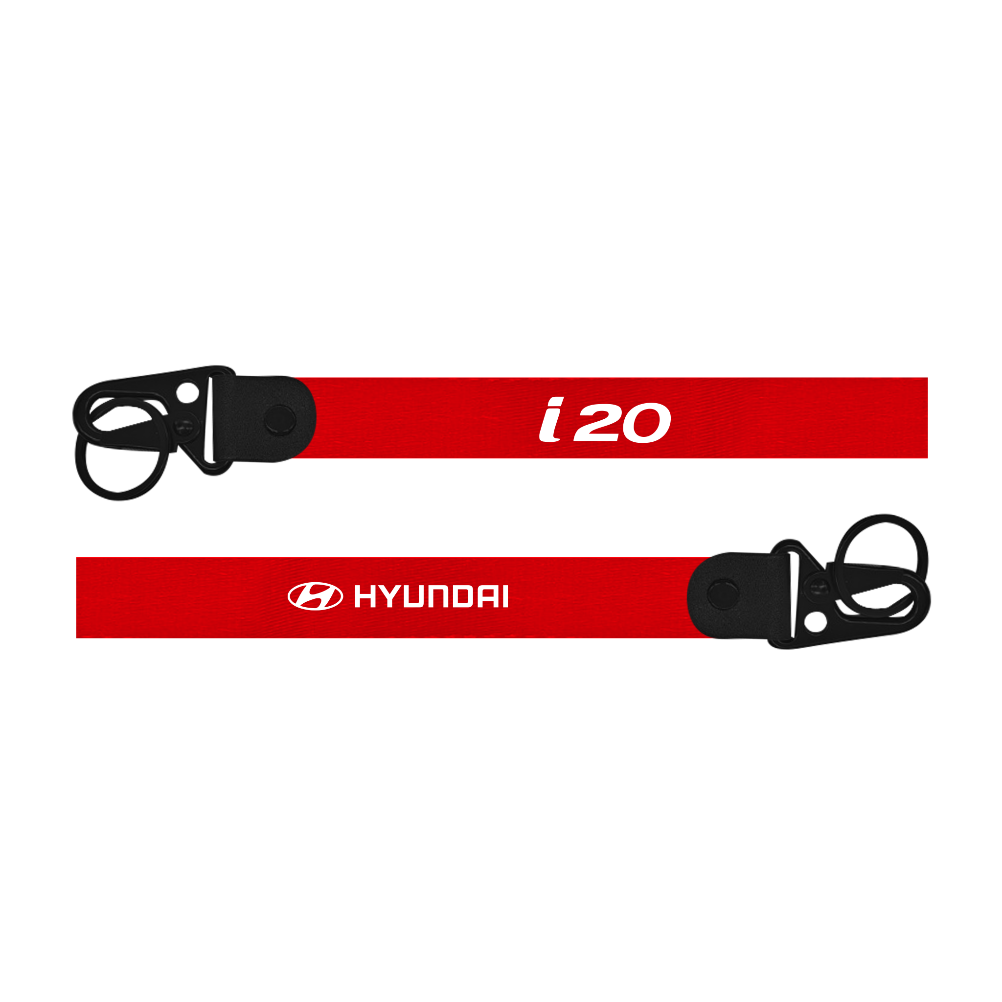 Red lanyard with 'i20' and Hyundai logo on a white background