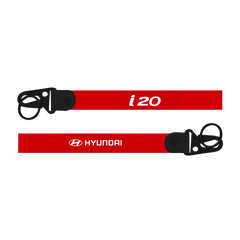 Red lanyard with 'i20' and Hyundai logo on a white background