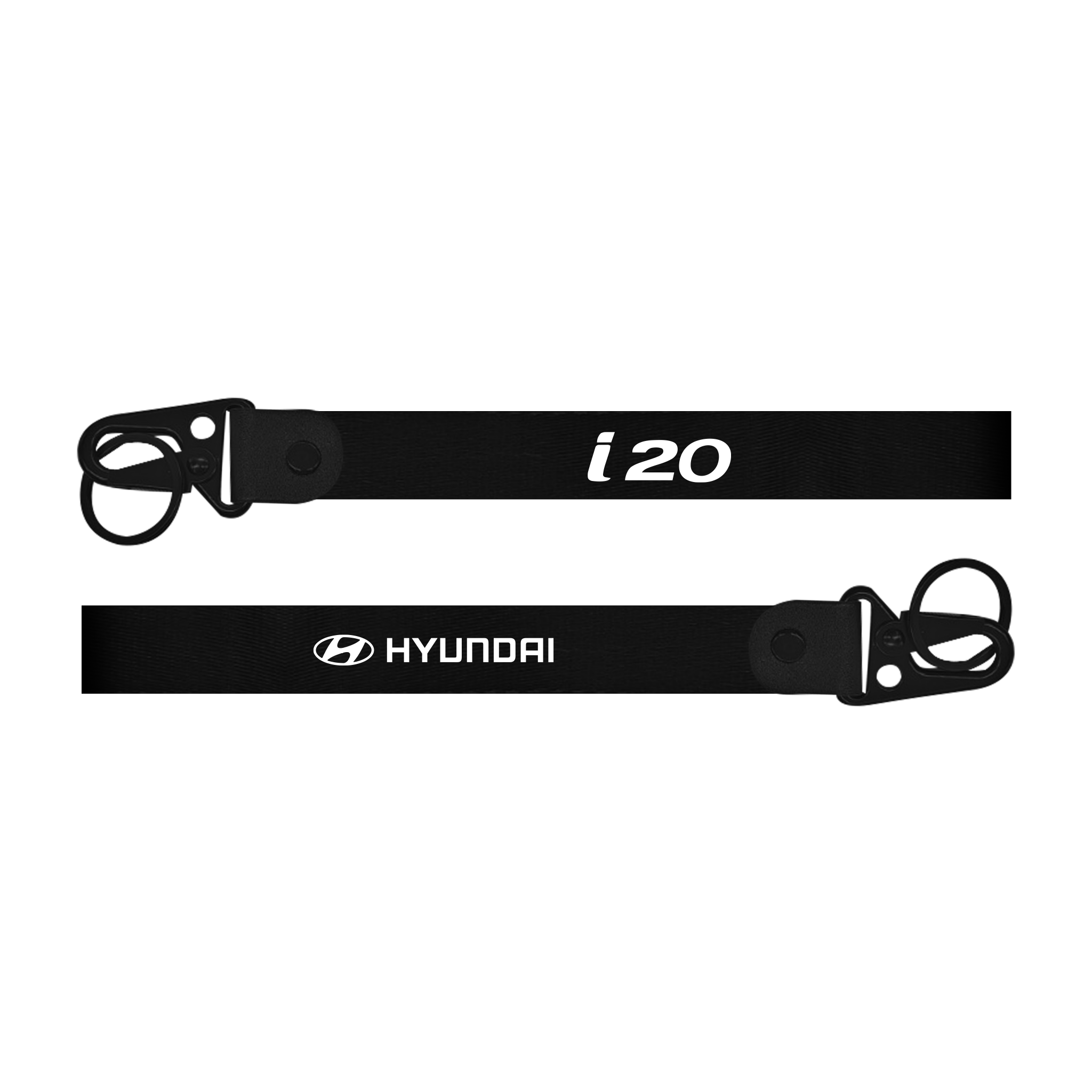 Black lanyard with 'i20' and Hyundai logo on a white background